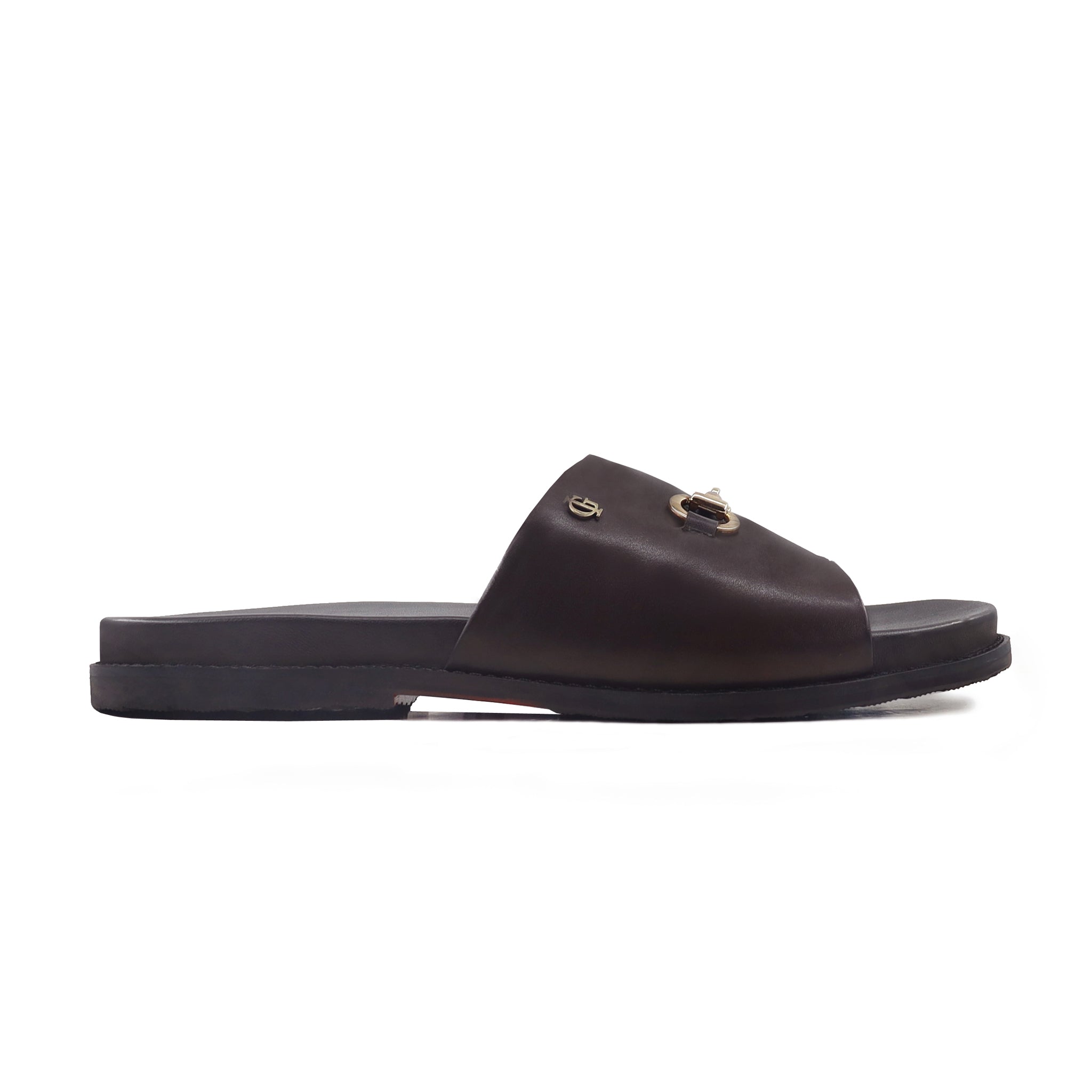 Beckett - Men's Dark Brown Calf Leather Slipper