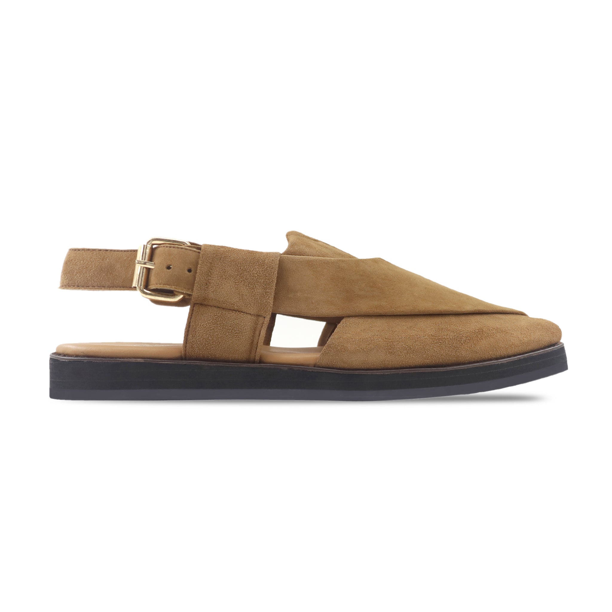 Rory - Men's Camel Kid Suede Sandal