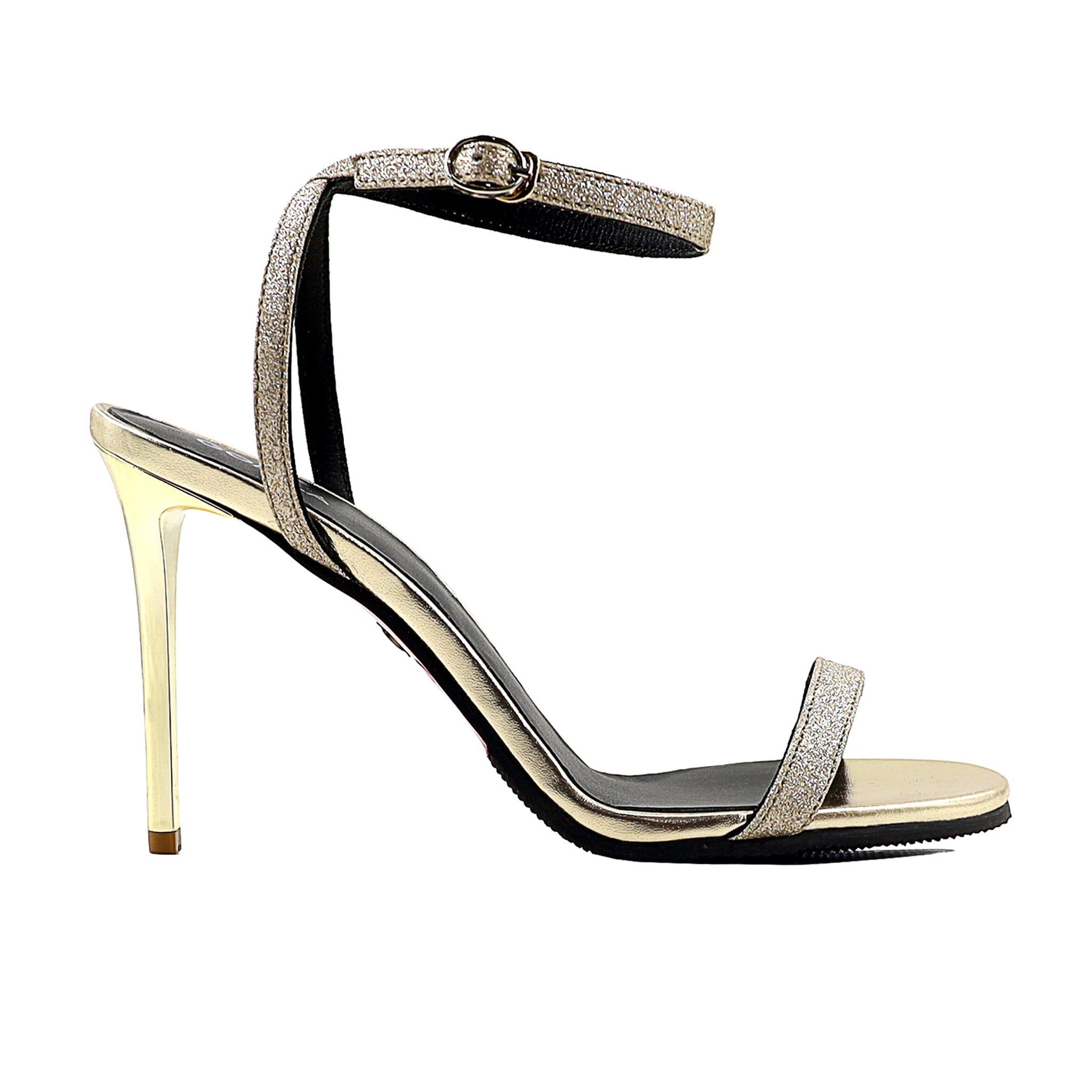 Emilia - Women's Golden Strapped Heels
