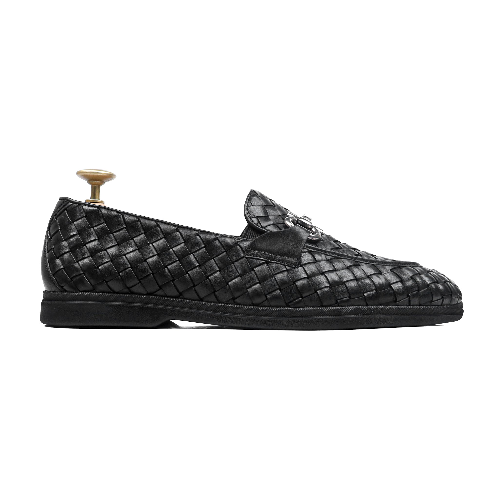 Braid - Men's Black Hand Woven Calf Leather Loafer