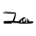 Lucia - Women's Silver Gray and Black Strapped Sandal