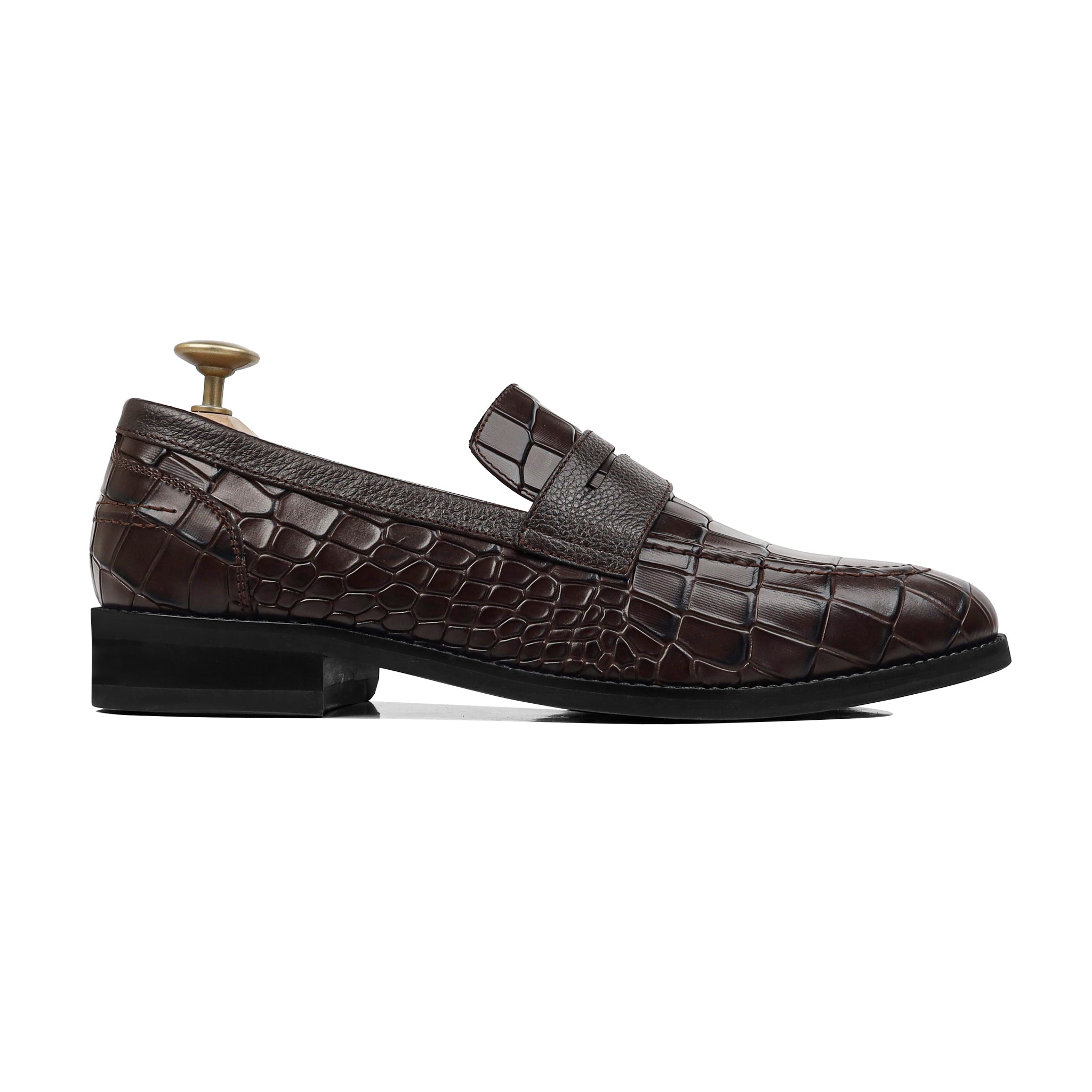 Nuvin - Men's Dark Brown Calf Leather Loafer