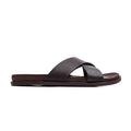 Elvo - Men's Dark Brown Pebble Grain Leather Slipper