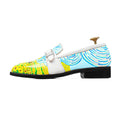 Elios - Men's White Hand Painted Strapped Loafer