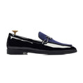 Elvara - Men's Blue Suede and Black Patent Leather Loafer