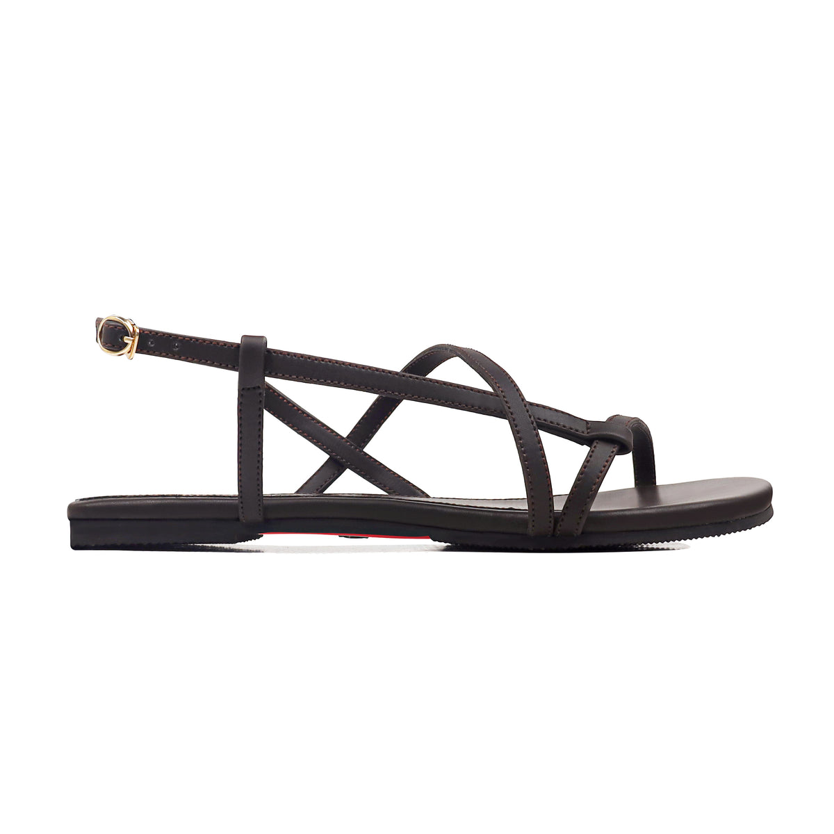 Evi - Women's Brown Strapped Sandal