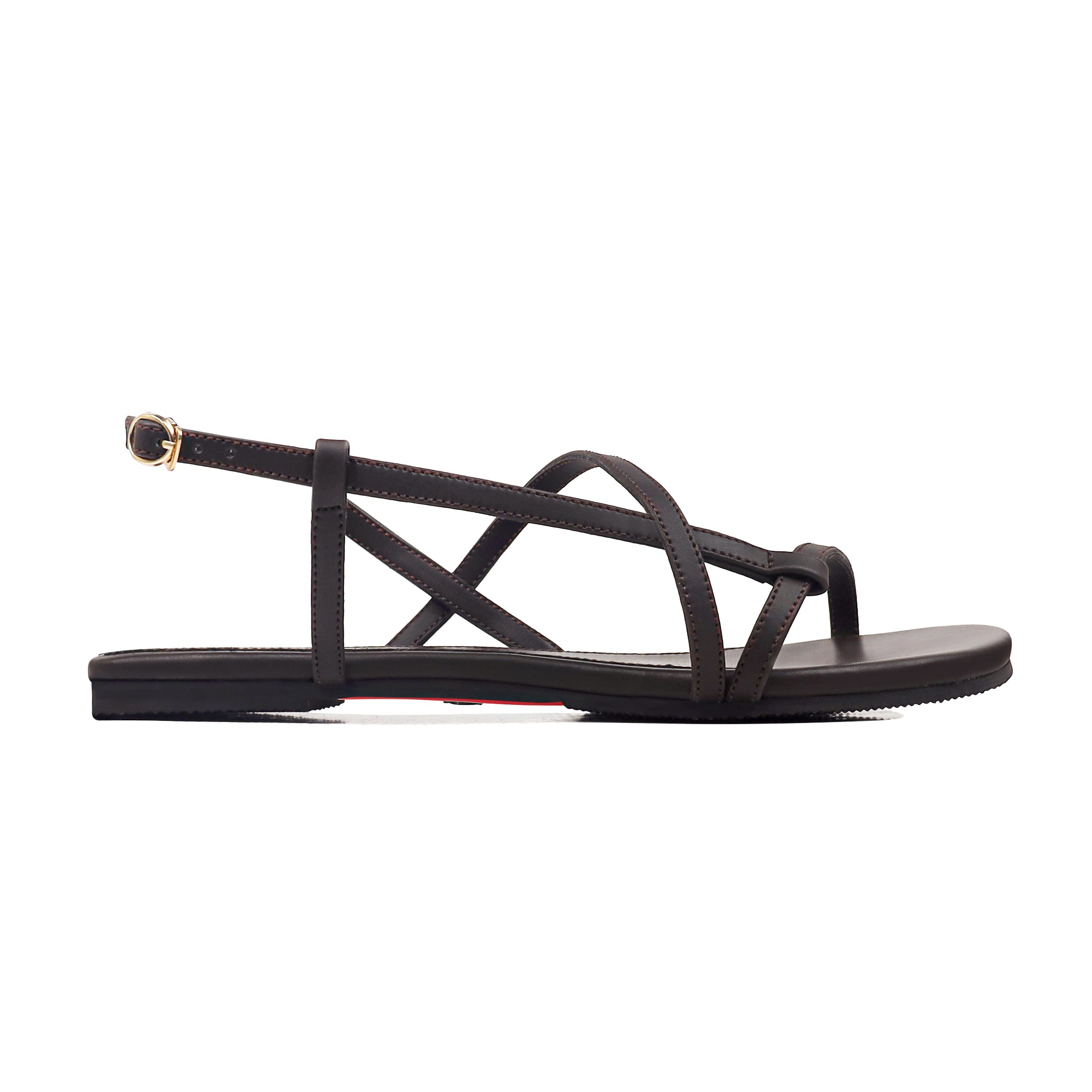Evi - Women's Brown Strapped Sandal