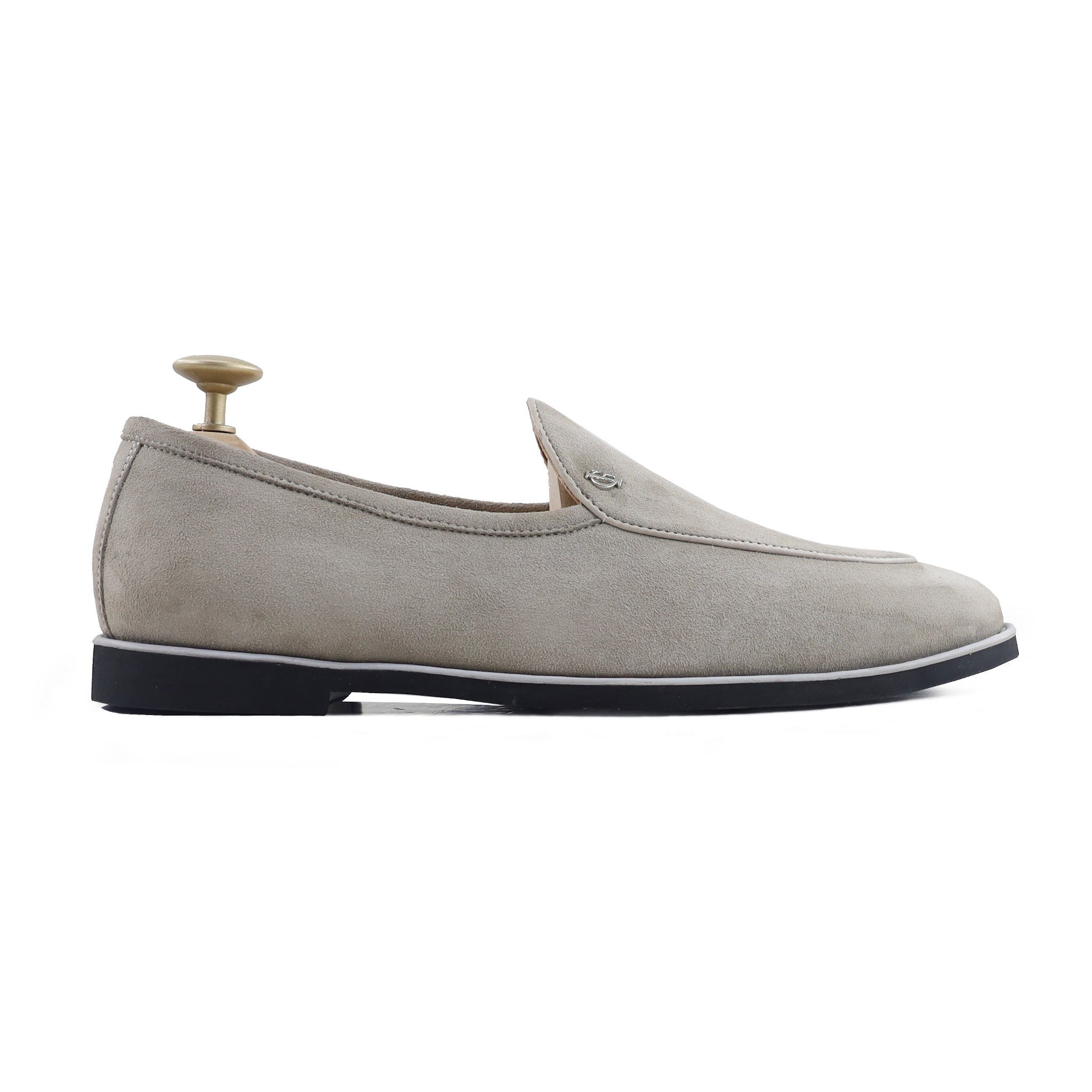 Modric - Men's Steel Grey Kid Suede Loafer