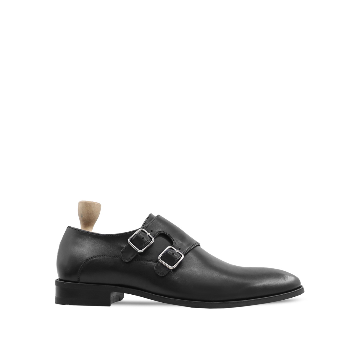 Salamina - Men's Black Calf Leather Double Monkstrap