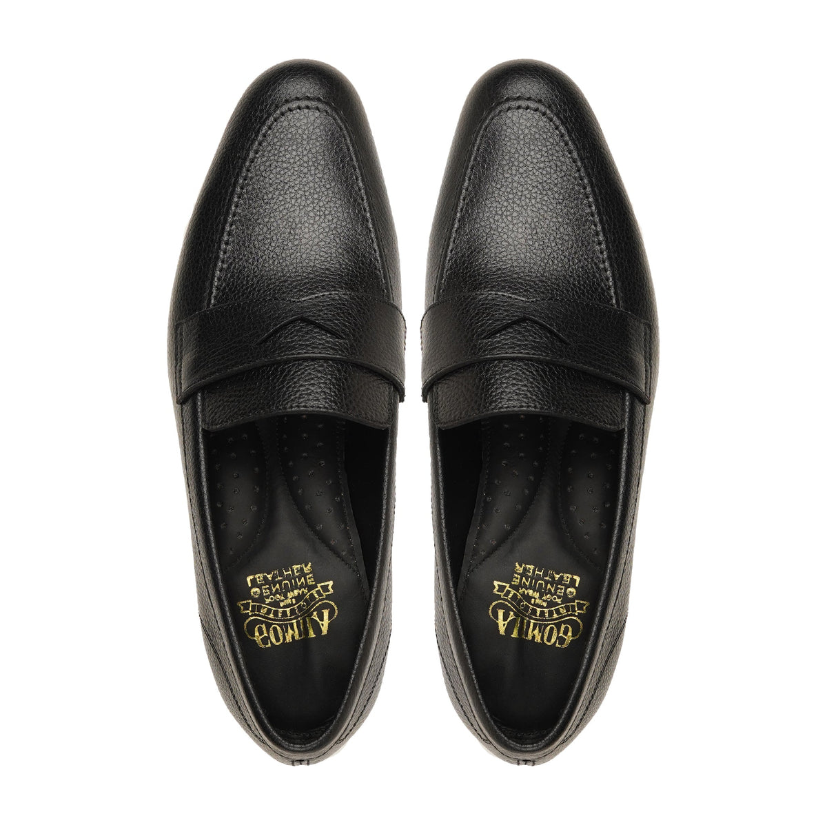 Seth - Men's Black Pebble Grain Leather Loafer