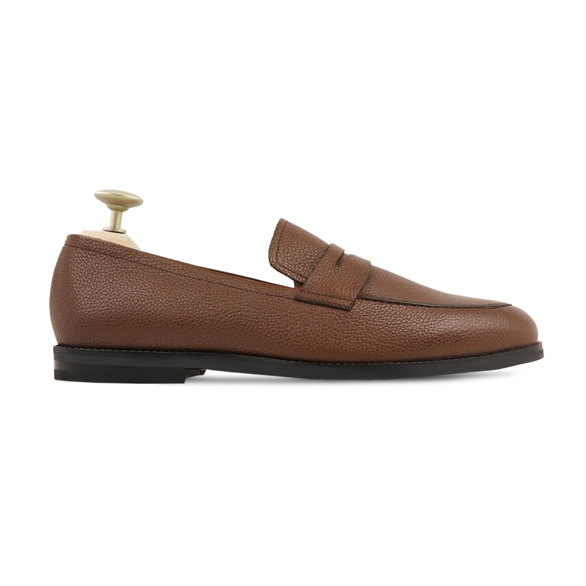 Smeaton - Men's Brown Pebble Grain Leather Loafer