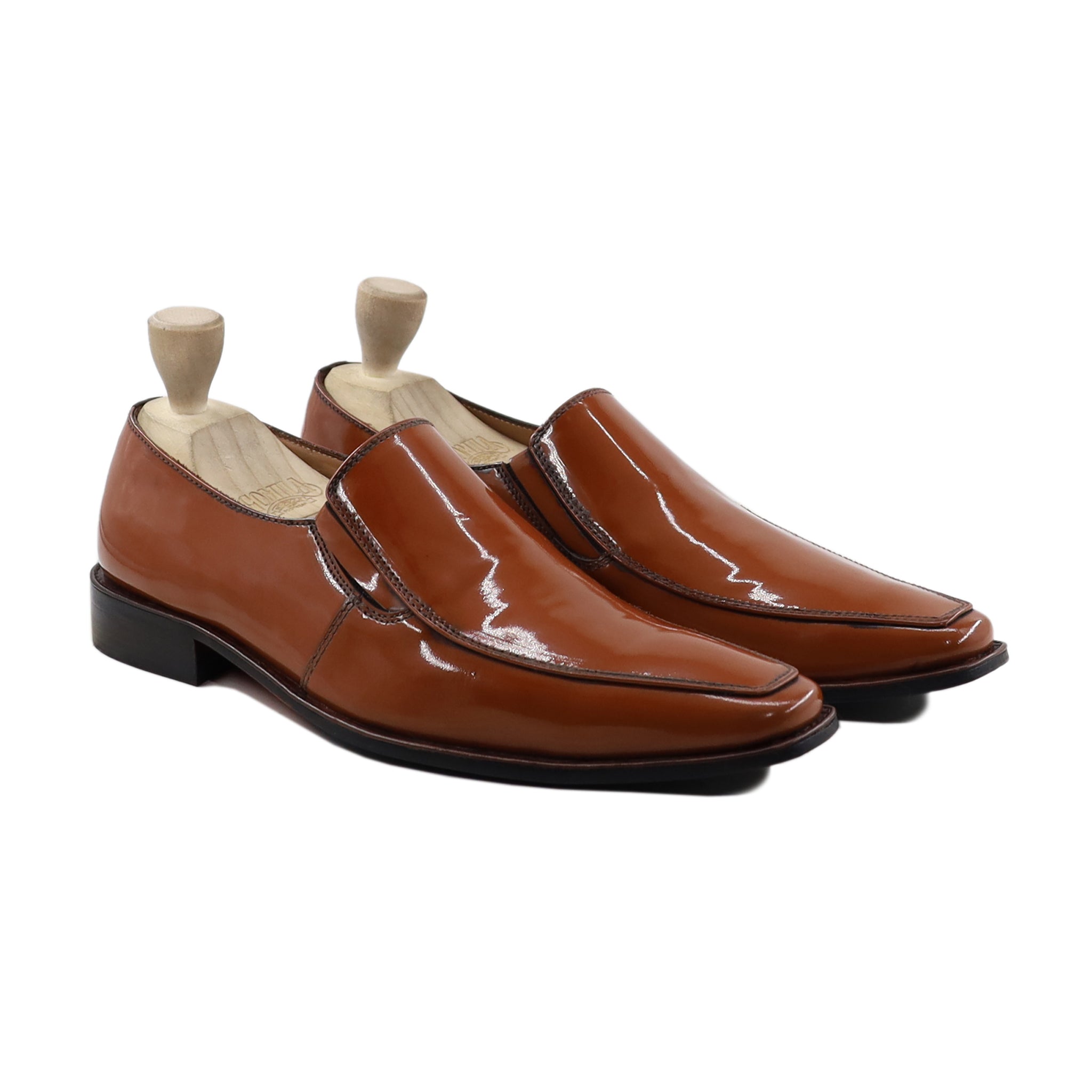 Halo - Men's Orange Tan Patent Leather Loafer