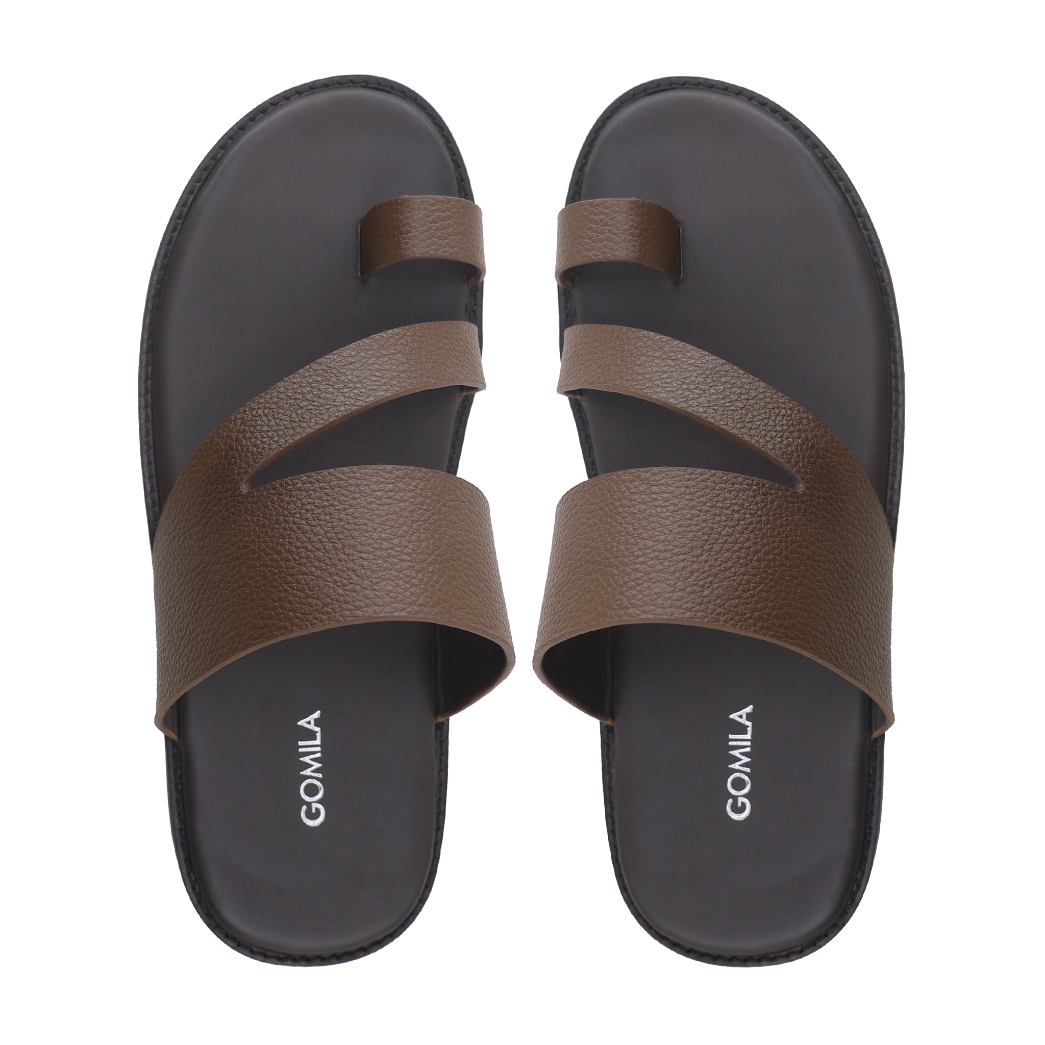 Maver - Men's Dark Brown Pebble Grain Leather Slipper
