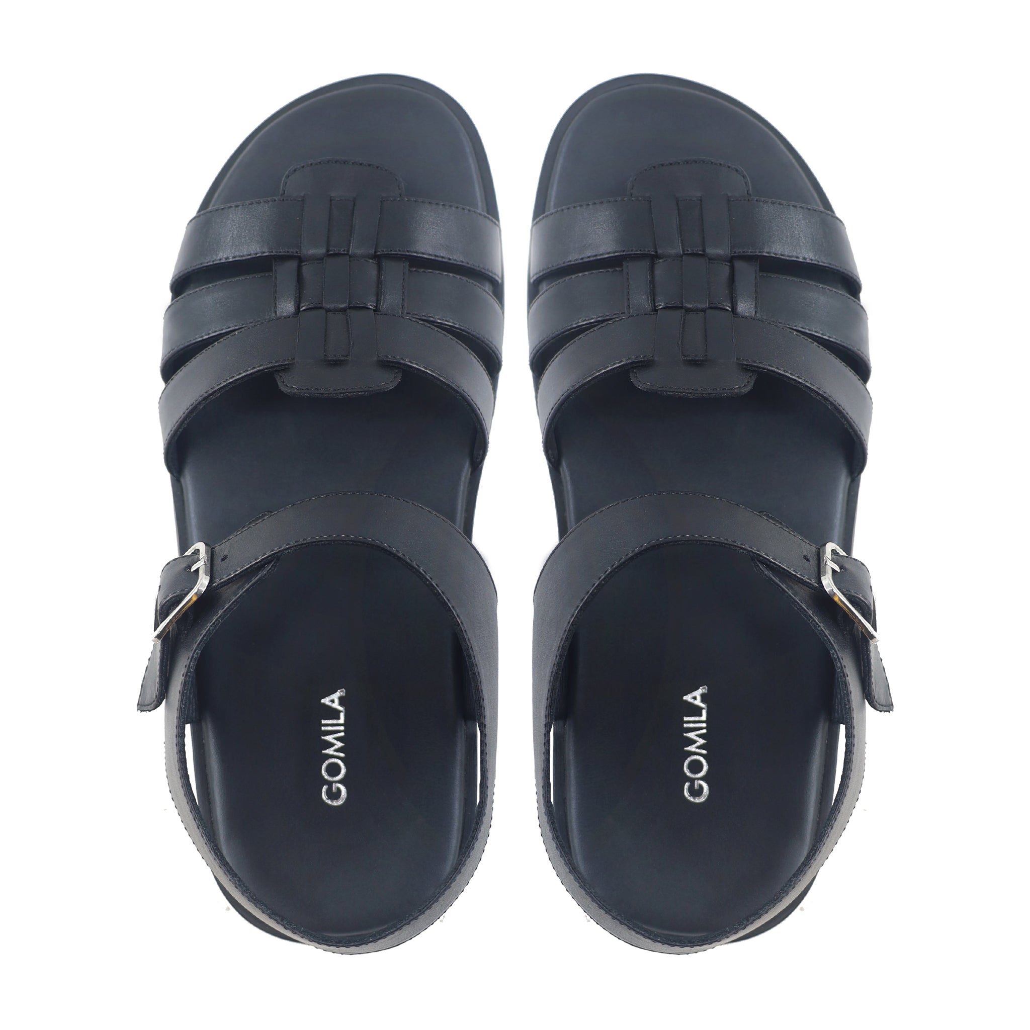 Robert - Men's Black Calf Leather Sandals