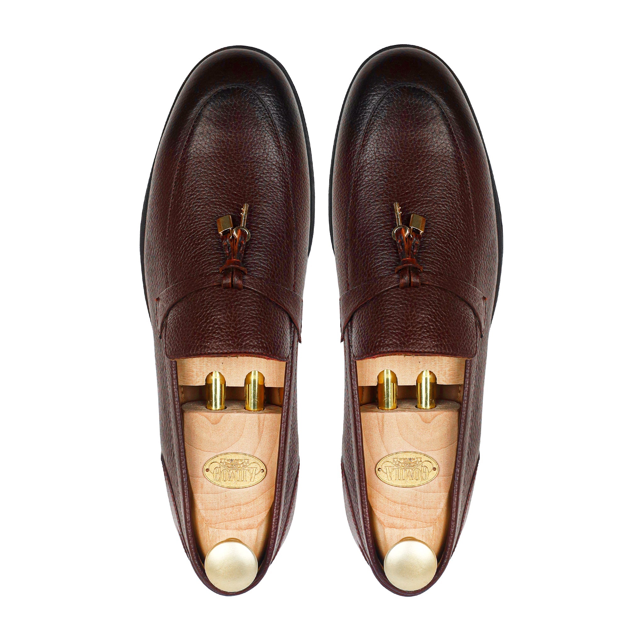 Brent - Men's Oxblood Pebble Grain Leather Loafer