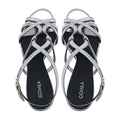 Luana - Women's Silver High Shine Strapped Heels