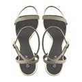 Emilia - Women's Golden Strapped Heels