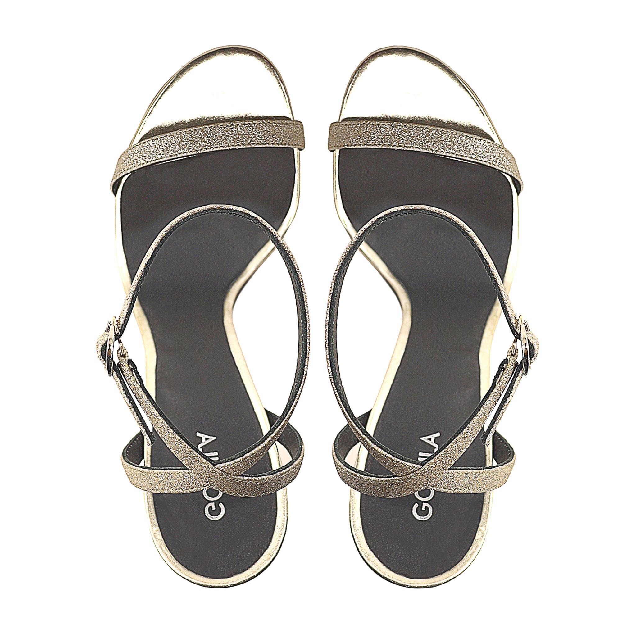 Emilia - Women's Golden Strapped Heels