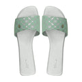 Abbie - Women's Green and Silver Slipper