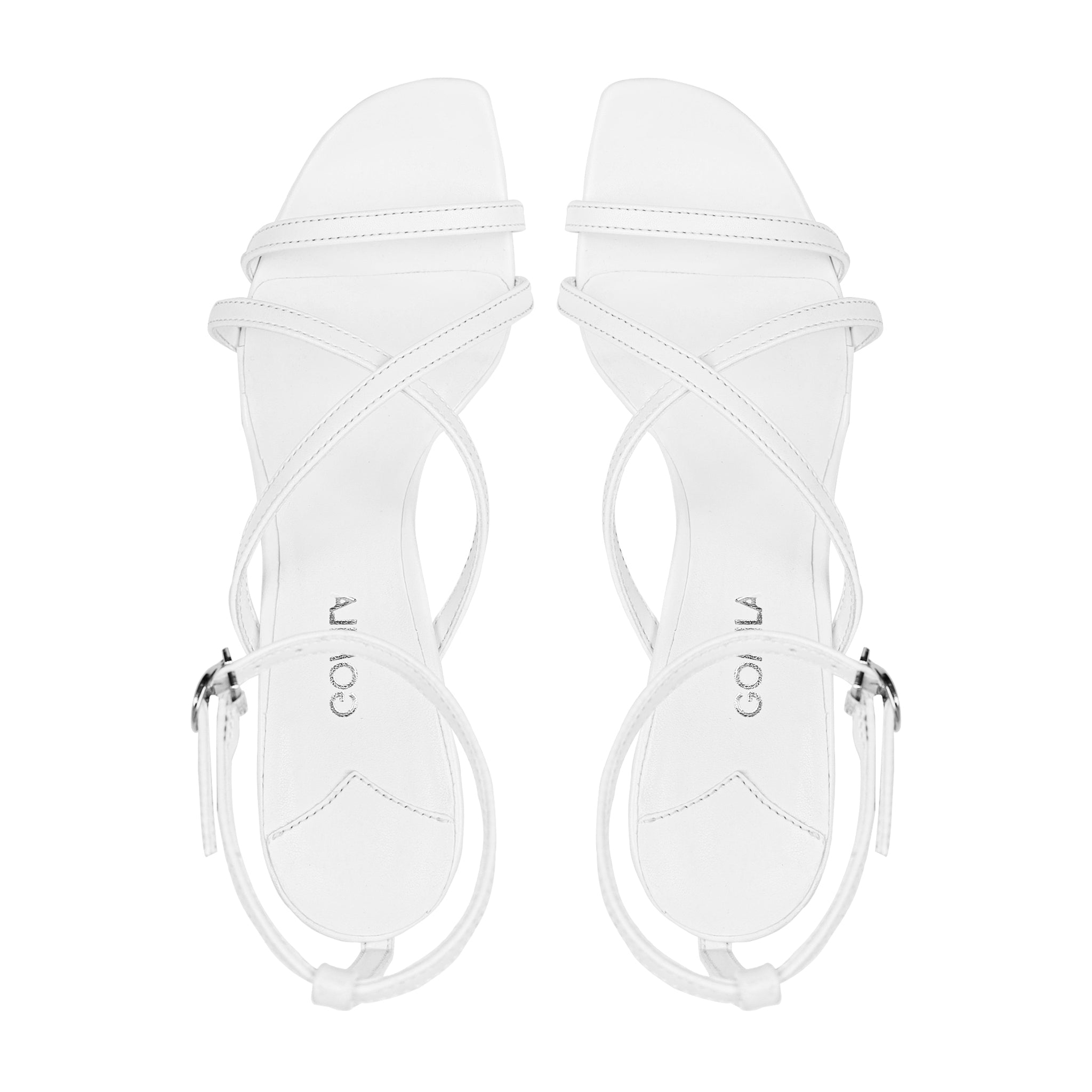 Arlina - Women's White Strapped Heel