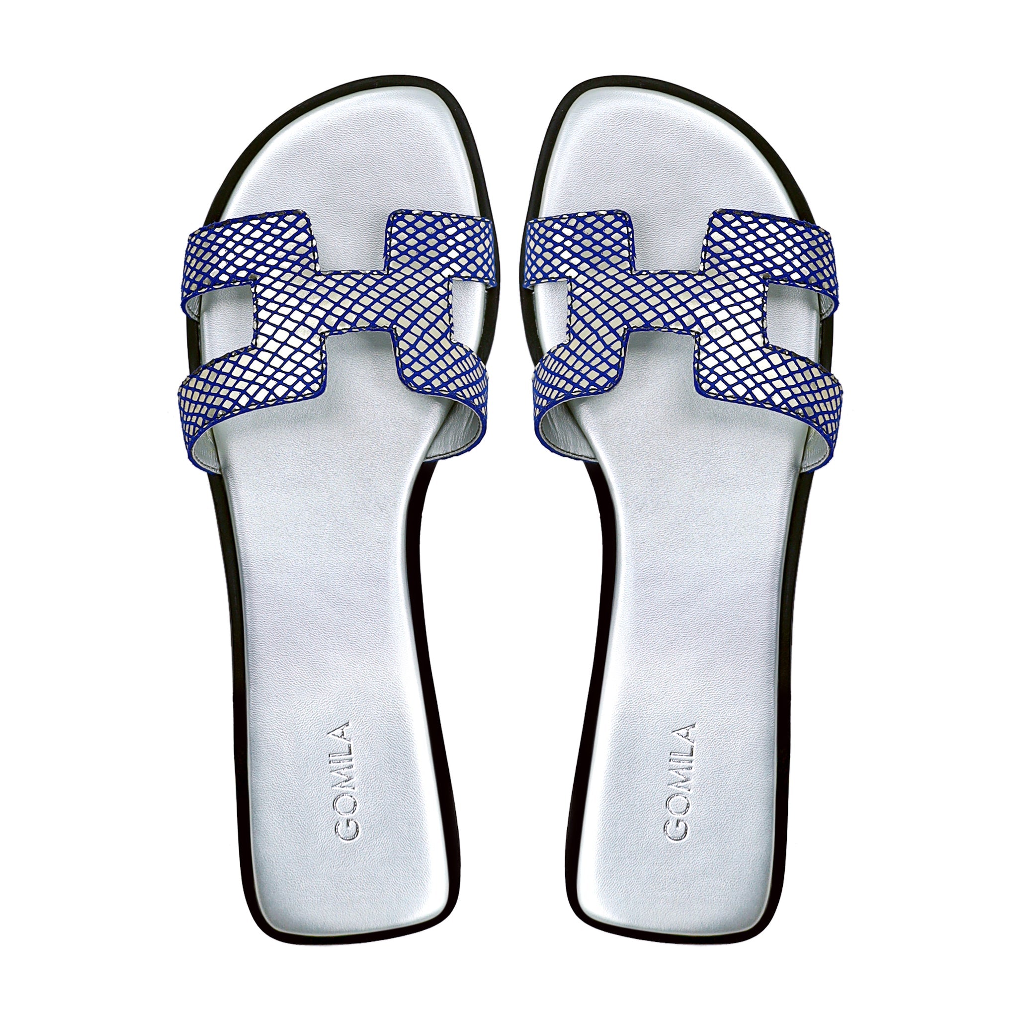 Stephanie - Women's Blue and Golden Slipper