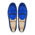 Solevo - Men's Blue Suede and Black Patent Hand Woven Leather Loafer