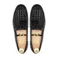 Velmora- Men's Black Hand Woven Calf Leather Loafer