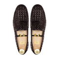 Velmora- Men's Dark Brown Hand Woven Calf Leather Loafer