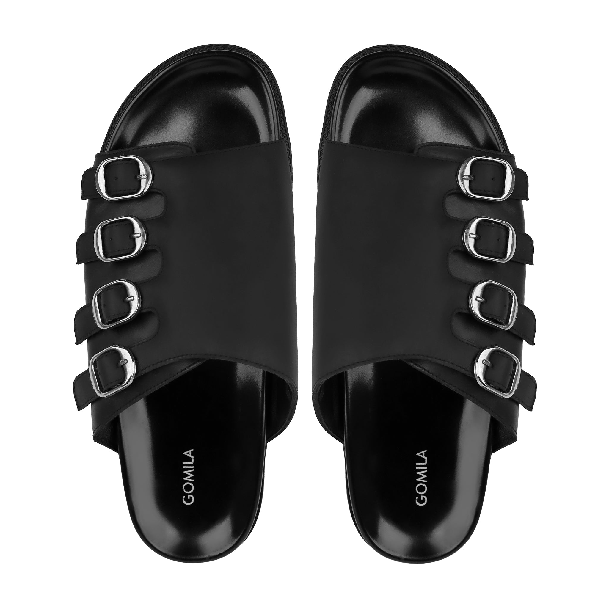 Nero - Men's Black Calf Leather Slipper