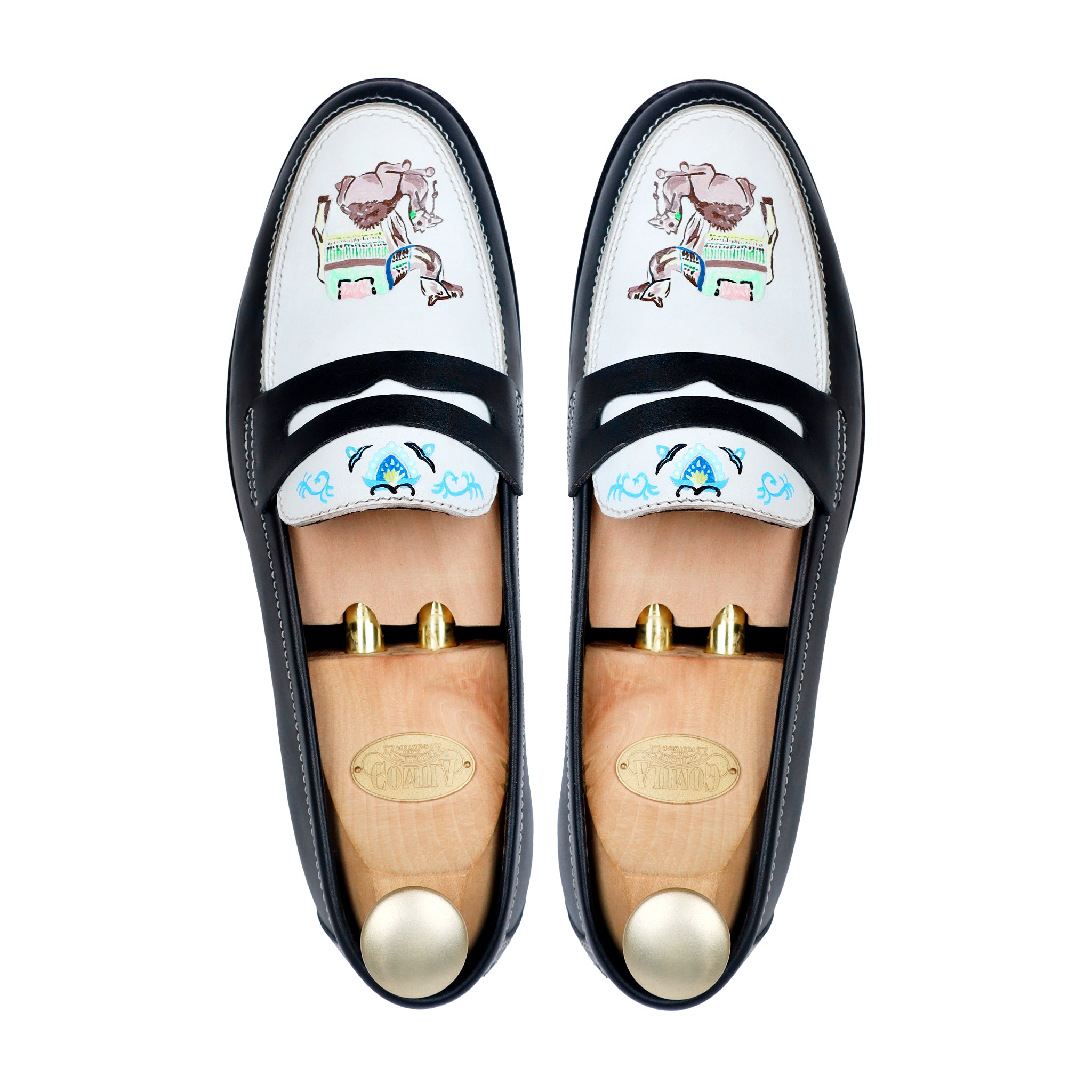 Osven - Men's Black Hand Painted Loafer