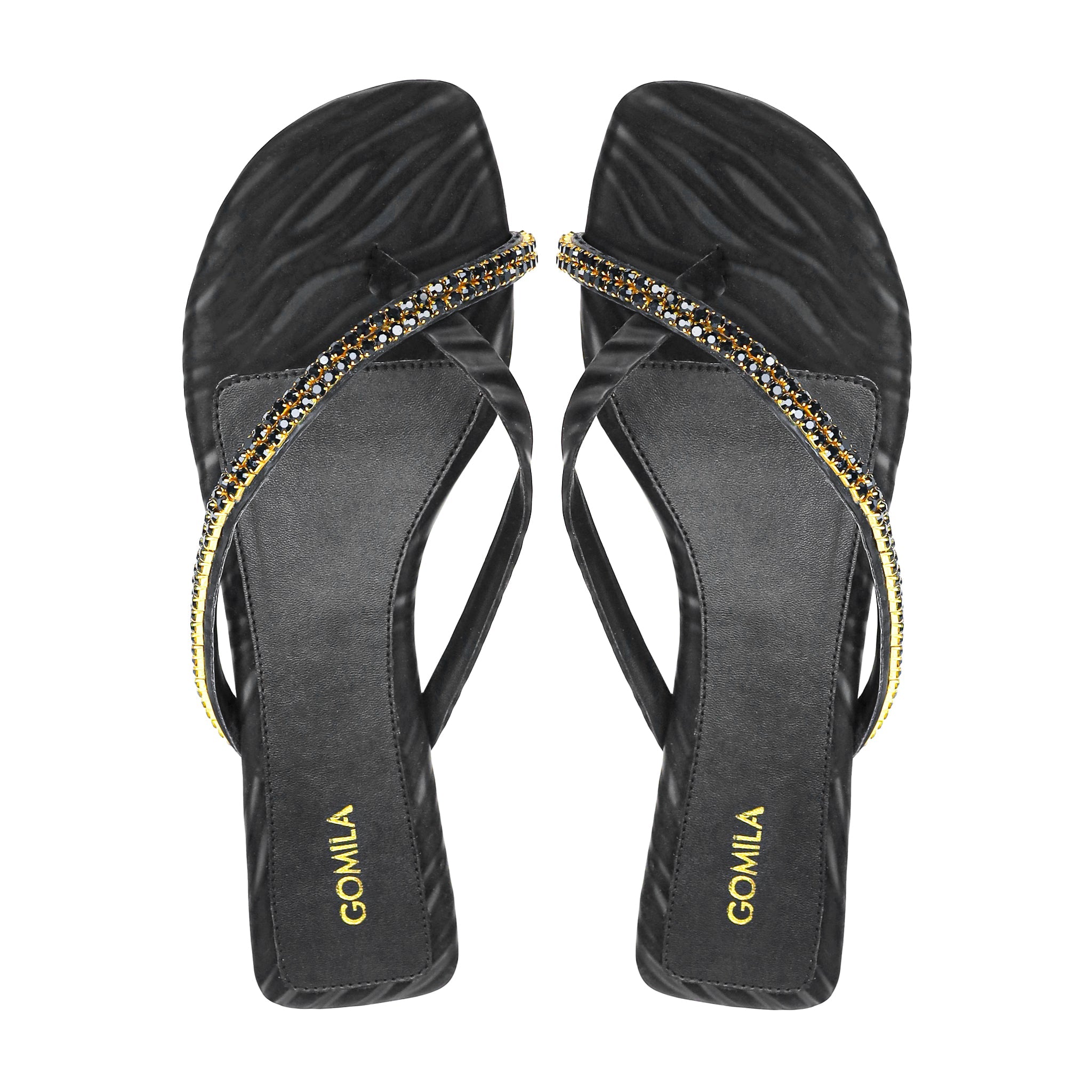 Seren - Women's Black and Yellow Slipper