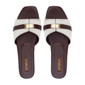 Nira - Women's Dark Brown And White Slipper