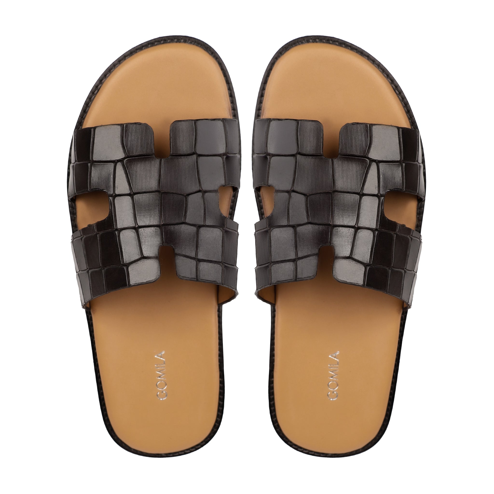 Cameron - Men's Dark Brown Calf Leather Slipper