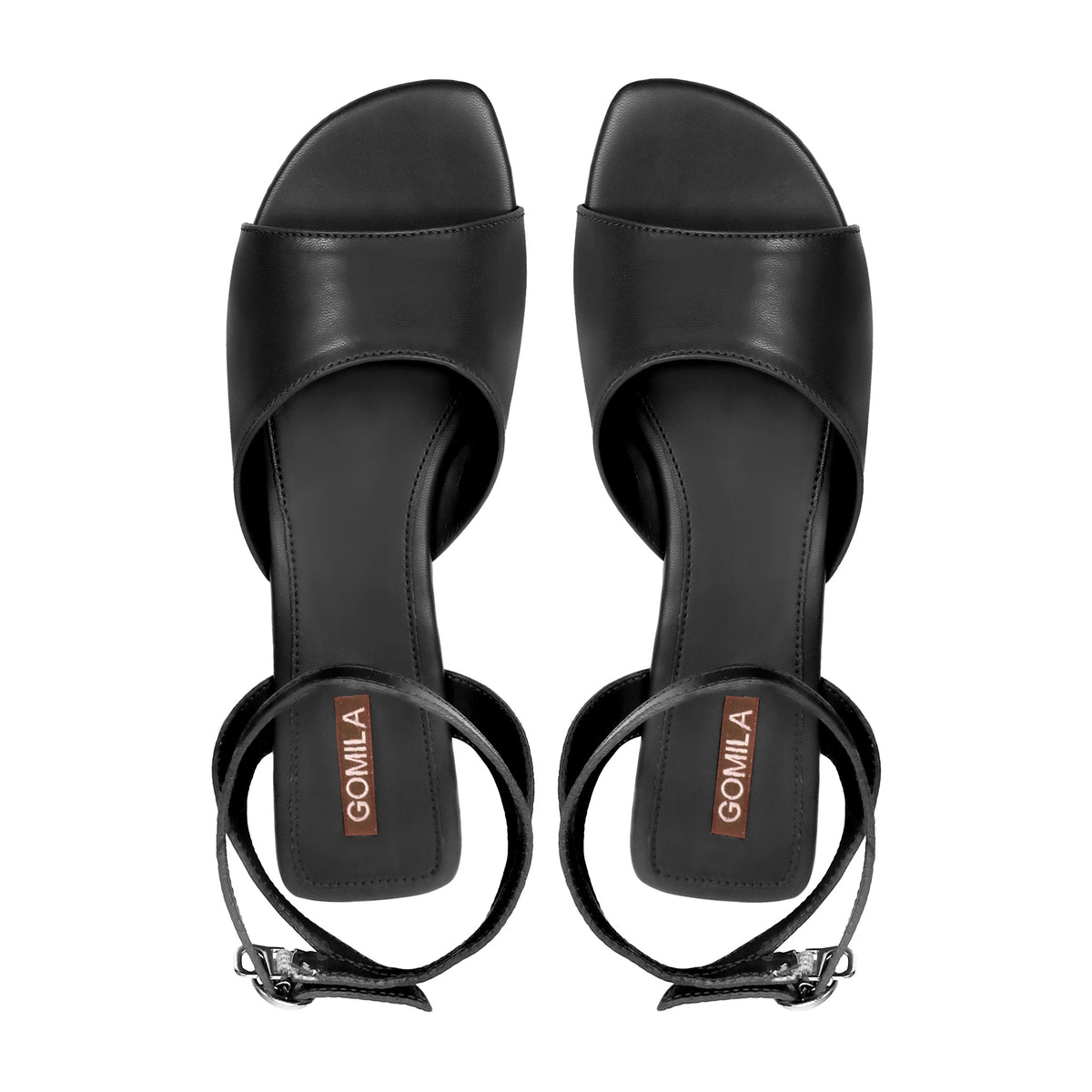 Euna - Women's Black Strapped Sandal