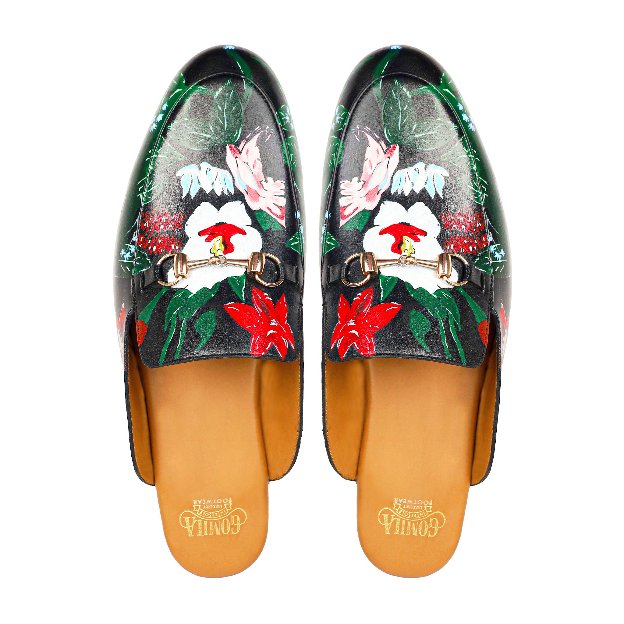 Bellano - Men's Black Hand Painted Slipper