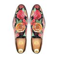 Petalia - Men's Black Hand Painted Wholecut
