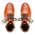 Sara - Ladies Tan Pebble Grain Leather Ankle Boot