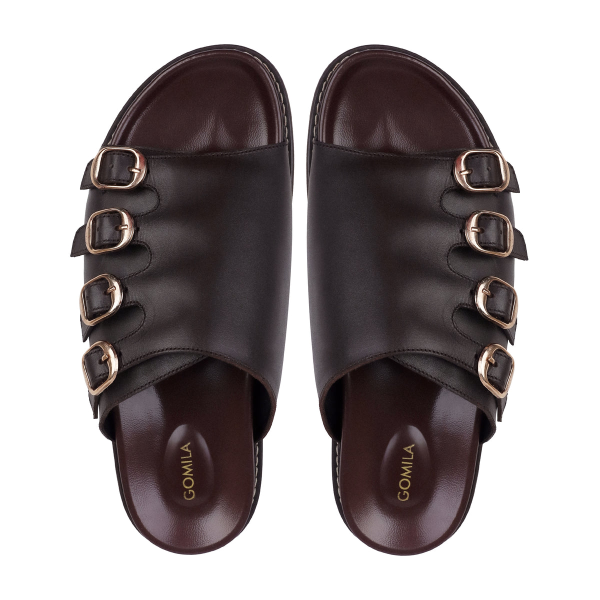 Nero - Men's Brown Calf Leather Slipper