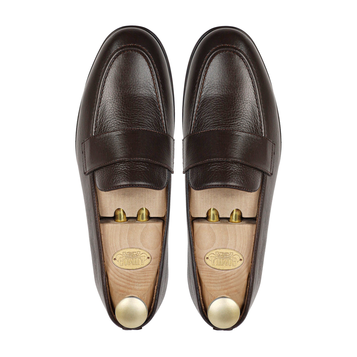 Jefe - Men's Dark Brown Pebble Grain Leather Loafer