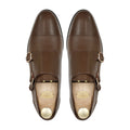 Braxel- Men's Brown Calf Leather and Pebble Grain Double Monkstrap