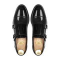 Holt - Men's Black Box Leather High Shine Double Monksrap