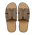 Aroma - Men's Brown Pebble Grain Leather Slipper