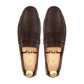 Evoke - Men's Dark Brown Pebble Grain Leather Driver Shoe