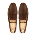 Evoke - Men's Brown Pebble Grain Leather Driver Shoe