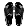 Elvo - Men's Black Pebble Grain Leather Slipper