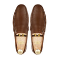 luis - Men's Brown Pebble Grain Leather Driver Shoe