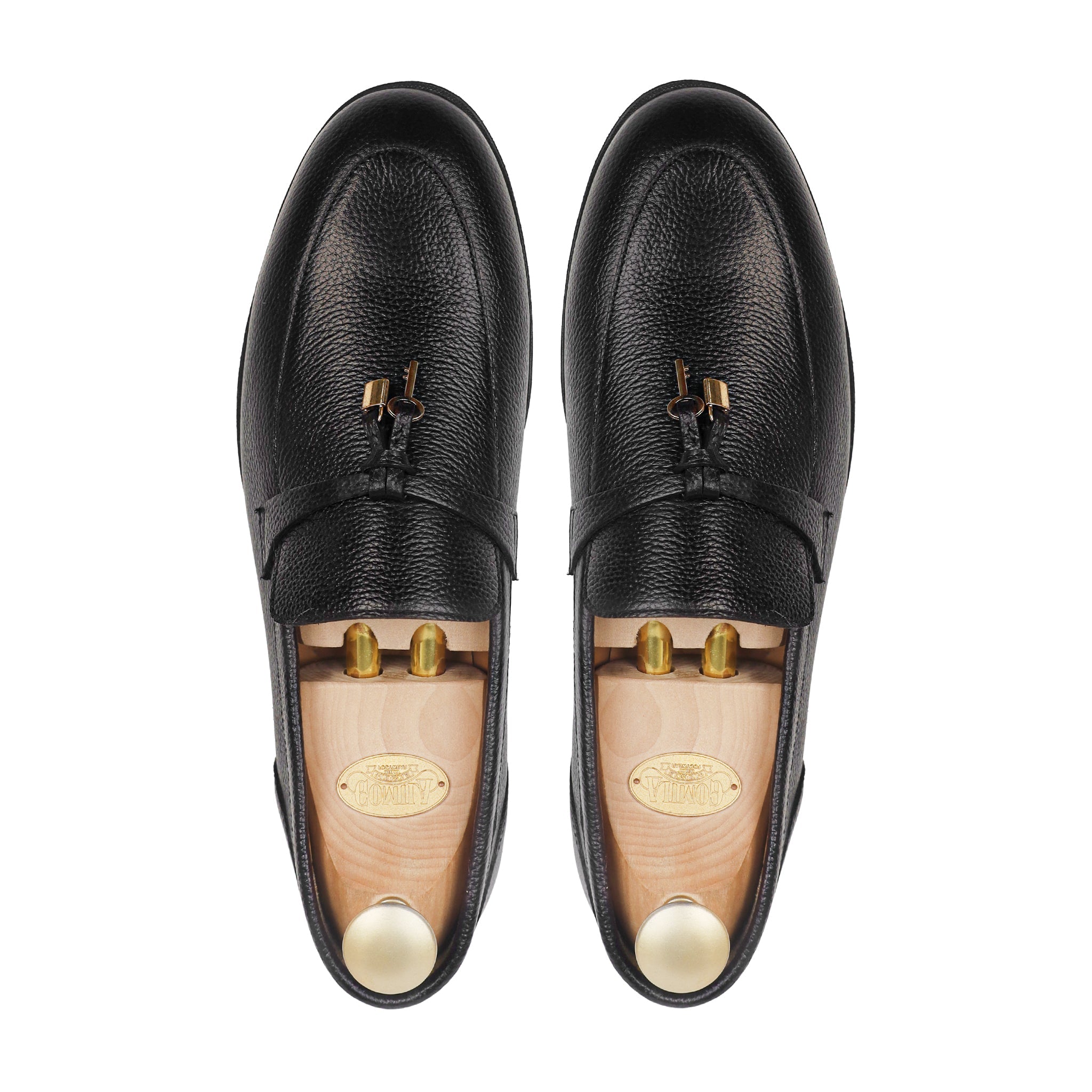 Brent - Men's Black Pebble Grain Leather Loafer