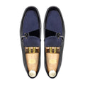 Elvara - Men's Blue Suede and Black Patent Leather Loafer