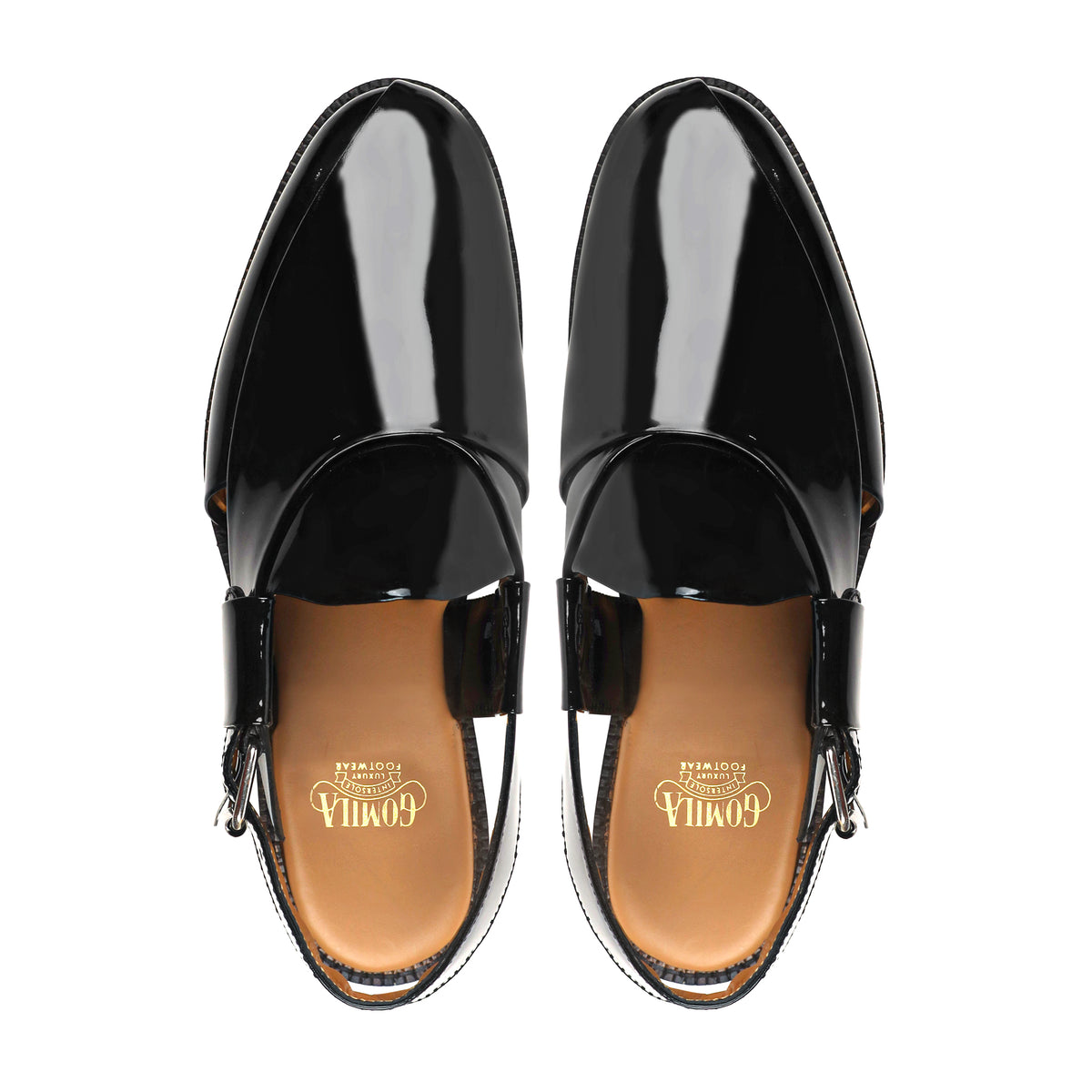 Vinton - Men's Black Patent Leather Sandal