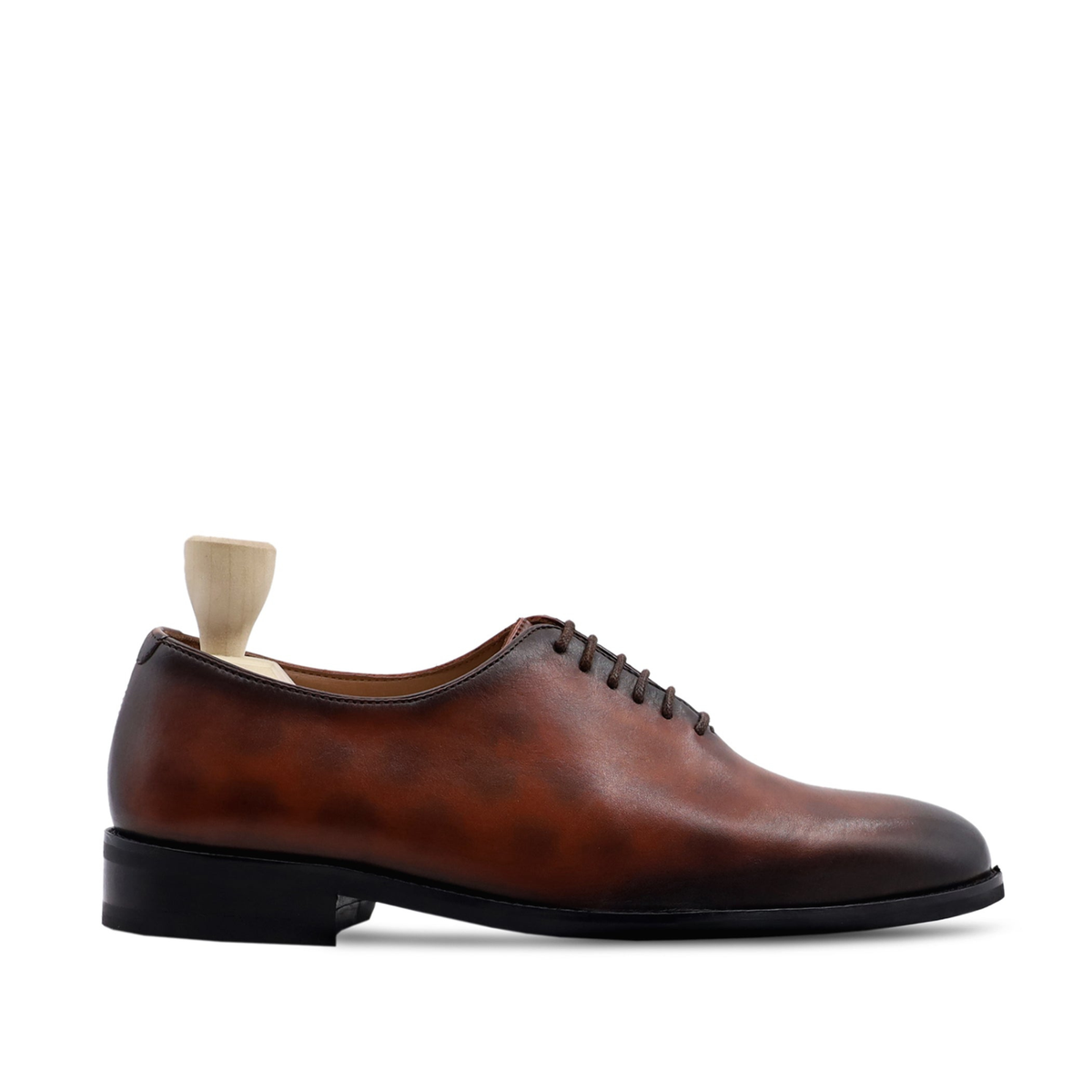 Ticus - Men's Burnished Brown Calf Leather Wholecut Shoe